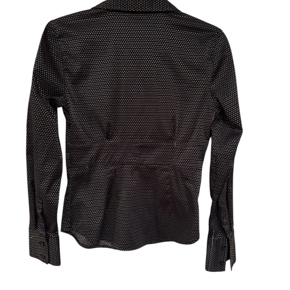 Express Black and White Polka Dot Blouse
